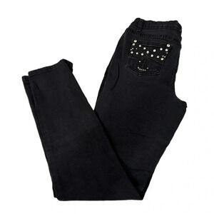 Earl Jeans 6 black jeans with‎ studded rhinestones rear pockets